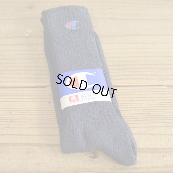 画像1: Champion Cotton Socks MADE IN USA Dead Stock 【Navy】