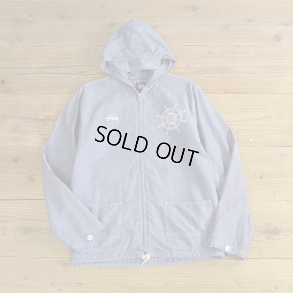 画像1: STUSSY Chambray Zip Up Parka 【Medium】