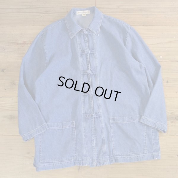 画像1: Norm Thompson Denim China Shirts Jacket MADE IN USA 【Large】