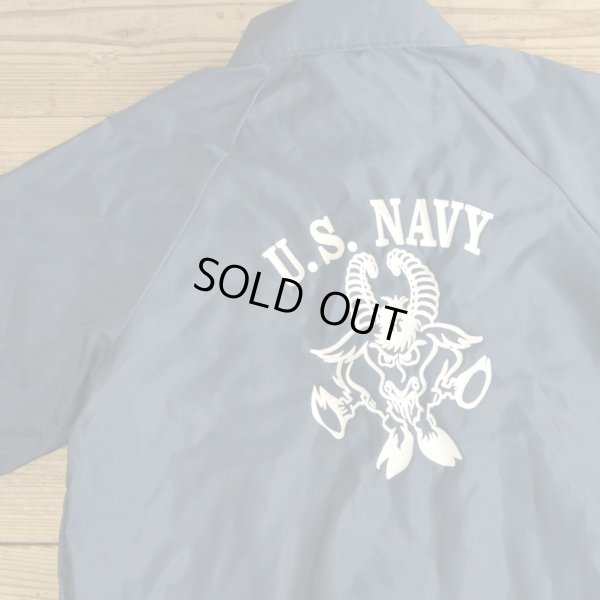 画像1: AUBURN US NAVY ナイロン コーチジャケット USA製 【Lサイズ】