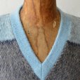 画像4: 70s Alfie Mohair V-Neck Pattern Sweater (4)