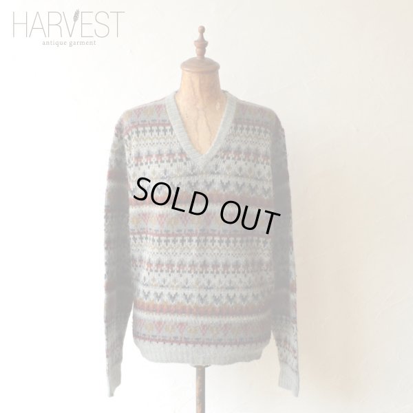 画像1: Jantzen Jacquard V-Neck Sweater
