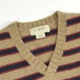 画像4: J.CREW ジェイクルー ウールニット ボーダー Vネックセーター 【約 Lサイズ】 (4)