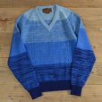 画像1: ALVIN JOSEF Gradation Knit V-Neck Sweater (1)