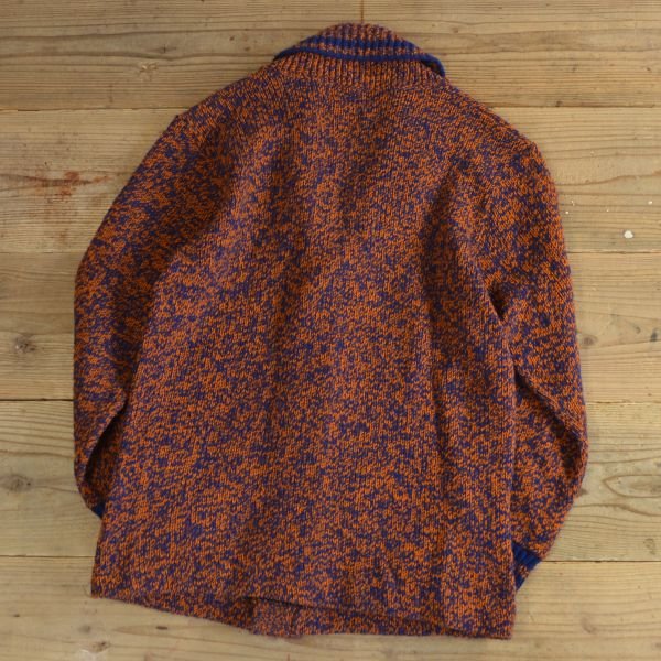 画像2: 70s CAMPUS Shawl Collar Mix Knit Cardigan