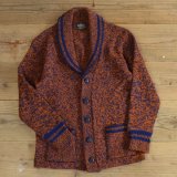 70s CAMPUS Shawl Collar Mix Knit Cardigan
