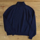 LANDS`END Turtle Neck Cotton Knit Sweater