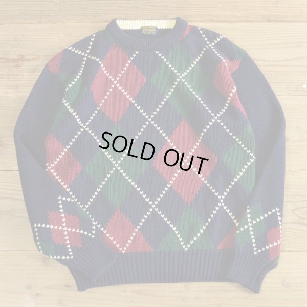 画像1: BROOKS BROTHERS Cotton Knit Argyle Sweater