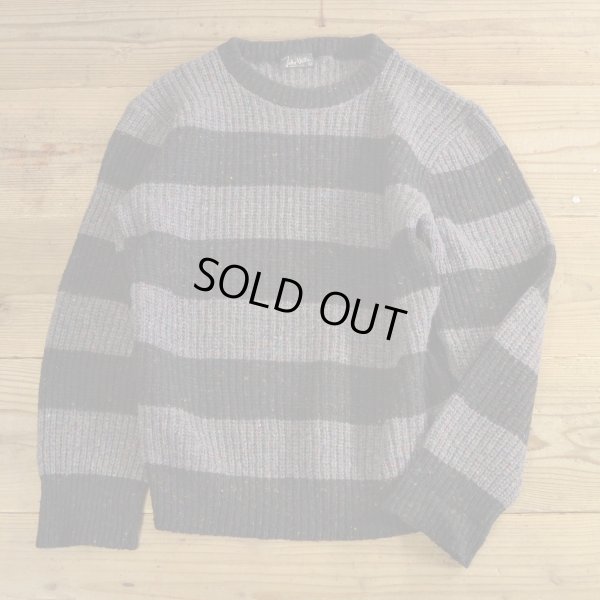 画像1: John Weitz Border Nep Sweater MADE IN USA 【Medium】