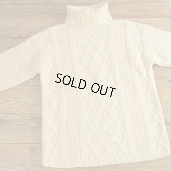 画像1: J.CREW Cable Knit Turtle Neck Sweater 【Small】