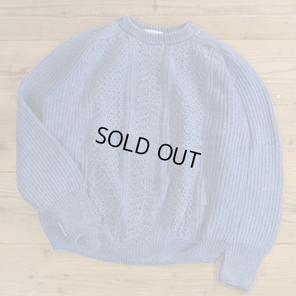 画像1: WARREN SCOTT Indigo Knit Crew Neck Sweater 【X-Large】