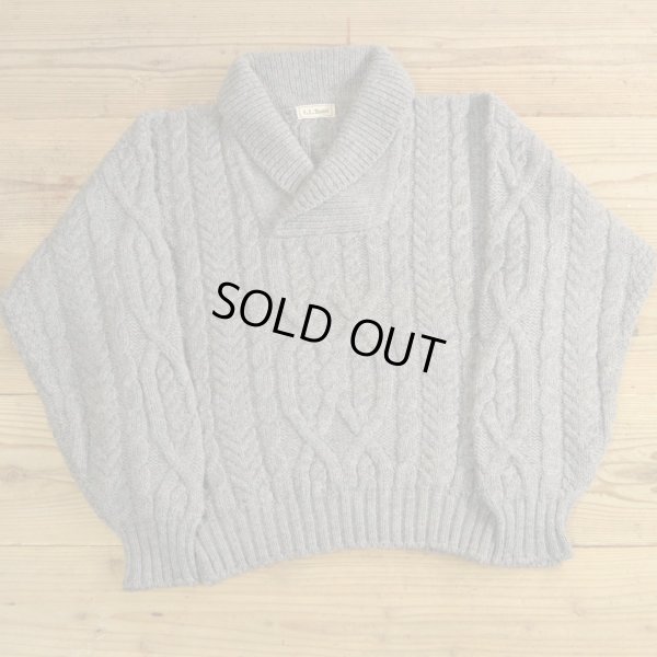 画像1: L.L.Bean Shawl Collar Cable Knit Sweater MADE IN IRELAND 【Large】