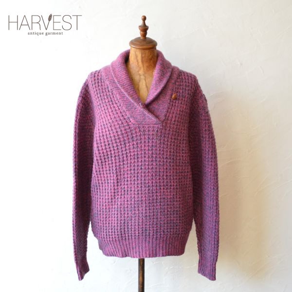 画像1: 80s Woolrich Shawl Collar Mix Knit Sweater 【レディース】 【SALE】