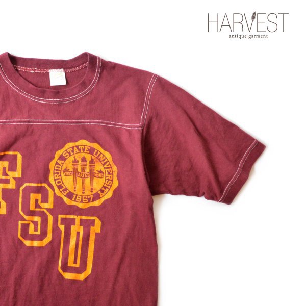 画像1: 80s Sportswear College Print Football T-shirts 【SALE】