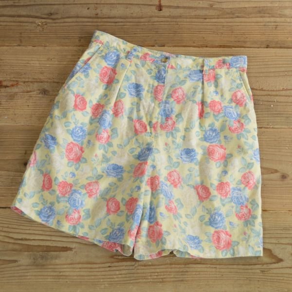 画像1: JONES WEAR Flower Pattern Linen Half Pants 【Ladys】