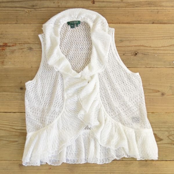 画像1: LAUREN Ralph Lauren Frill Knit Vest 【Ladys】