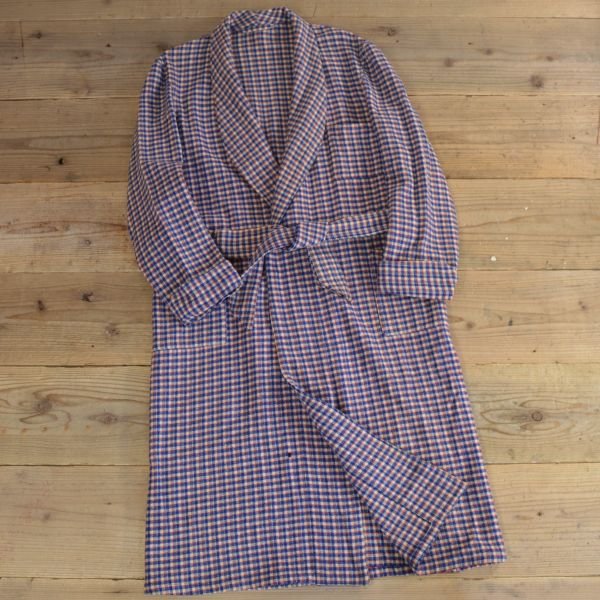 画像1: 60s Seymour Flannel Wool Check Gown