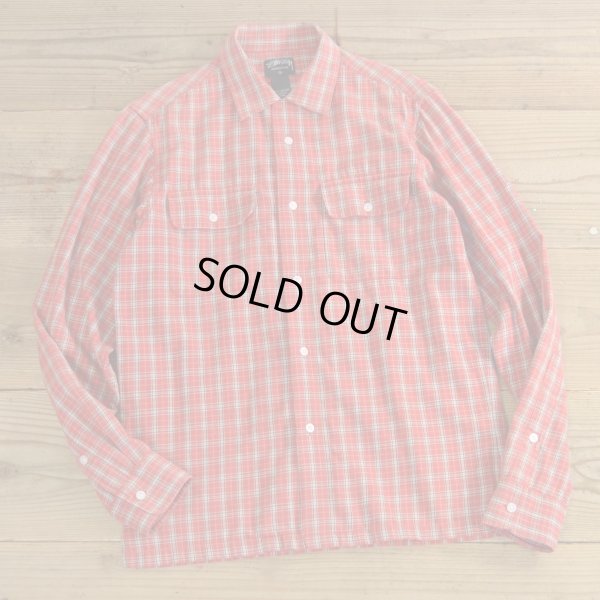 画像1: STUSSY Open Collar Check Shirts 【Small】