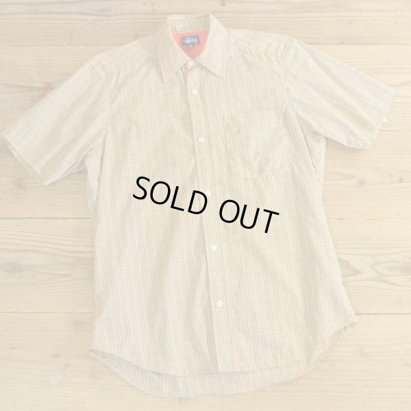 画像1: 90s STUSSY Check Half Shirts MADE IN USA 【Small】