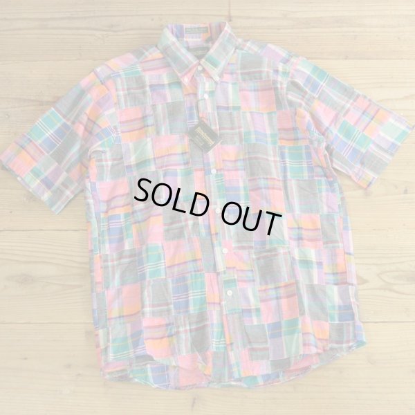 画像1: Flying Scotsman Patchwork Check Half Shirts MADE IN USA Dead Stock 【Medium】