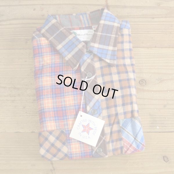画像1: Wood Haven Crazy Pattern Flannel Shirts MADE IN USA Dead Stock 【Large】