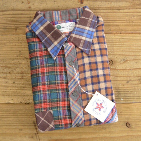 画像1: Wood Haven Crazy Pattern Flannel Shirts MADE IN USA Dead Stock 【Large】