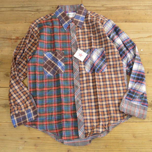 画像2: Wood Haven Crazy Pattern Flannel Shirts MADE IN USA Dead Stock 【Large】