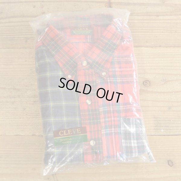 画像1: CLEVE Crazy Pattern Flannel Shirts MADE IN USA Dead Stock 【Large】