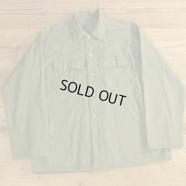 画像1: 50s US ARMY Herringbone Utility Shirts 【Large】