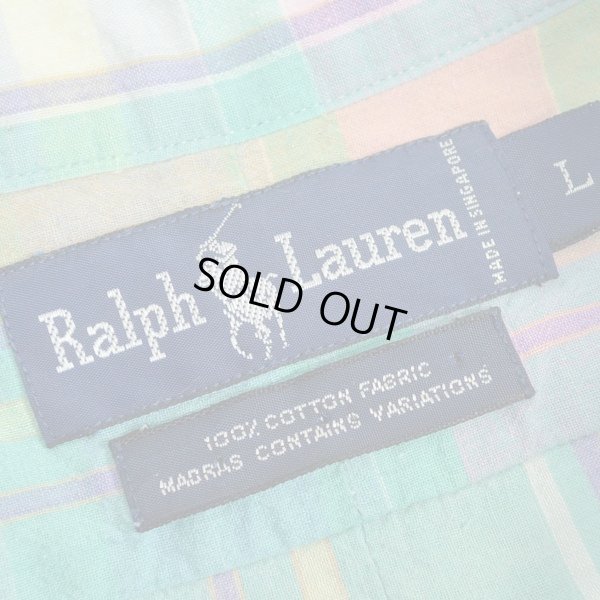 画像3: Ralph Lauren ラルフローレン マドラスチェック ボタンダウンシャツ 【Lサイズ】