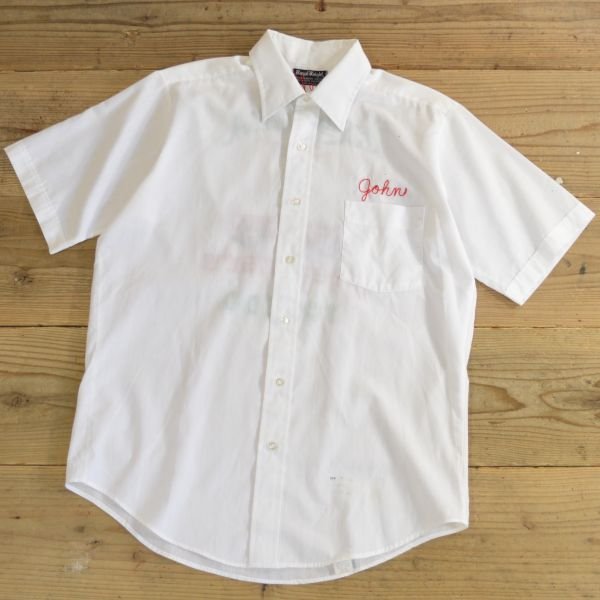 画像2: 70s Royal Knight White Shirts wirh Chain Stitch