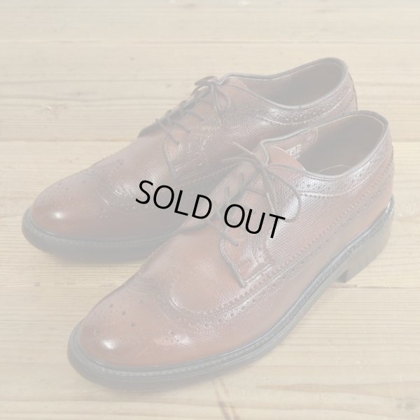 画像1: 80s Sears Long Wing Tip Leather Shoes