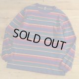 LANDS`END Multi Border Long T-Shirts MADE IN USA 【Large】