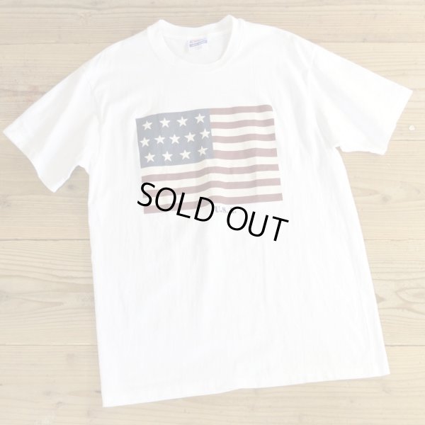 画像1: Hanes Stars and Stripes Print T-Shirts MADE IN USA Dead Stock 【Large】