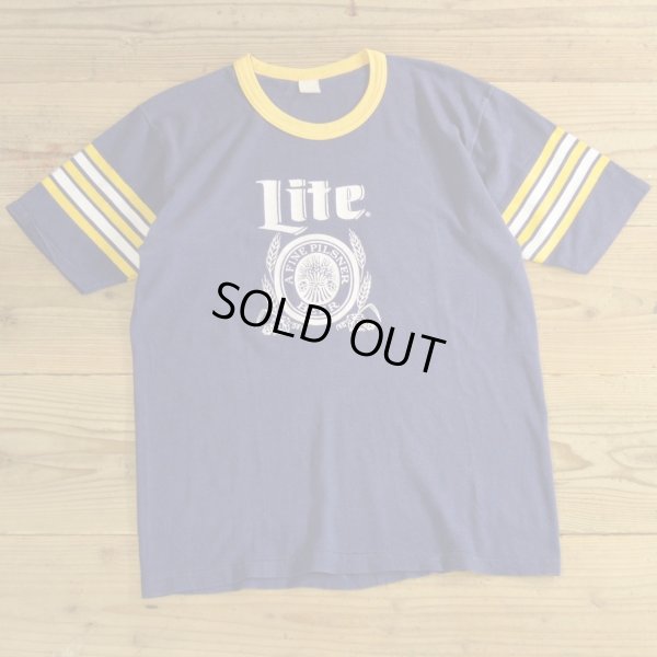 画像1: 80s Miller Lite Print T-Shirts 【Medium】