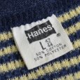 画像3: 80s Hanes ヘインズ ワッフル ボーダーサーマルロングTシャツ 【約 Sサイズ】 (3)