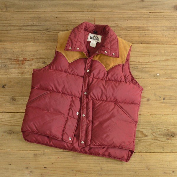 画像1: 70s Woolrich Suede Nylon Down Vest 【Large】