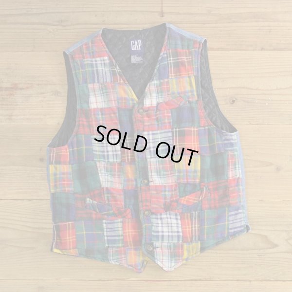 画像1: 90s GAP Patchwork Denim Vest 【Medium】