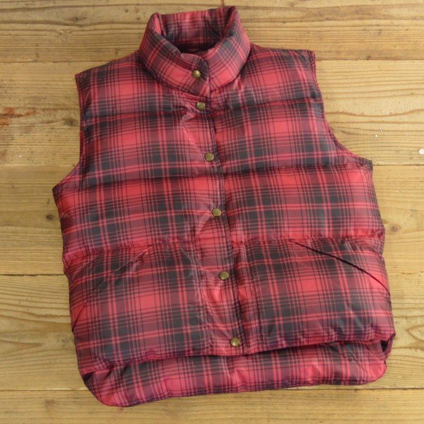 画像1: L.L.Bean Check Down Vest 【Small】