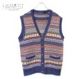 画像1: Unknown Shetland Wool Pattern Knit Vest (1)