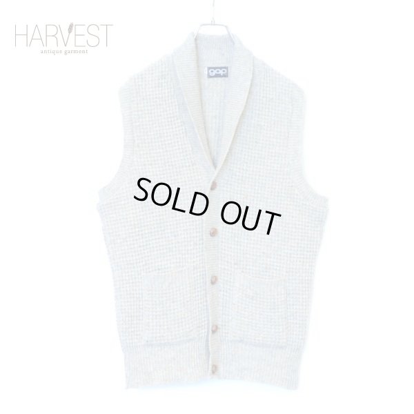 画像1: 70-80s Gap Old Shawl Collar Knit Vest