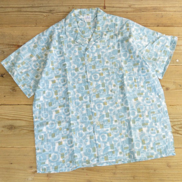 70s TOWNCRAFT Sleeping Half Shirts 【Large】 - HARVEST