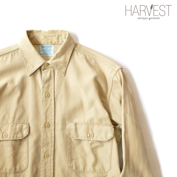 50-60s HERCULES Vintage Work Shirts - HARVEST