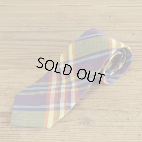 画像1: LANDS`END Madras Check Cotton Necktie (1)