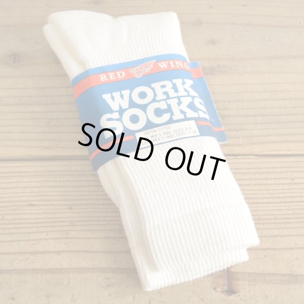 画像1: RED WING Work Socks MADE IN USA Dead Stock 【White】 (1)