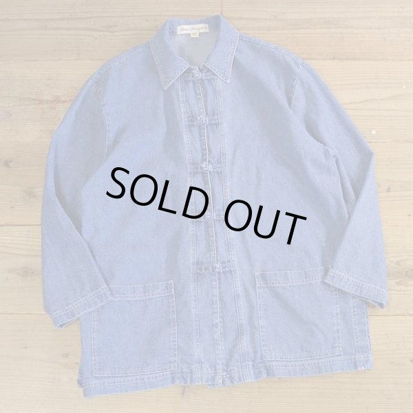 画像1: Norm Thompson Denim China Shirts Jacket MADE IN USA 【Large】 (1)