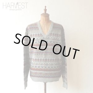 画像: Jantzen Jacquard V-Neck Sweater