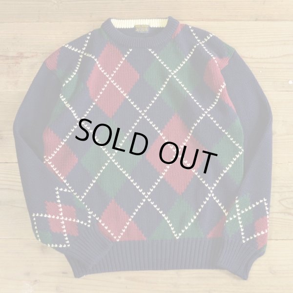 画像1: BROOKS BROTHERS Cotton Knit Argyle Sweater (1)