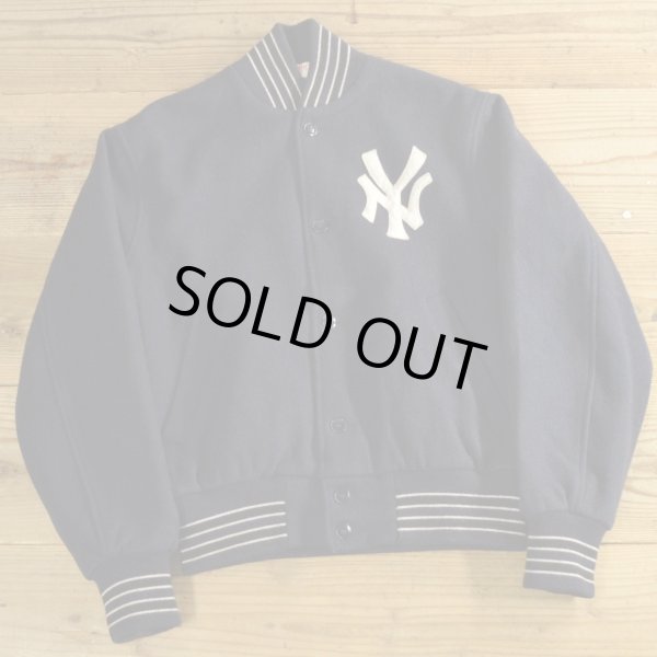 画像1: Empire NY Melton Button Stadium Jacket MADE IN USA 【Large】 (1)