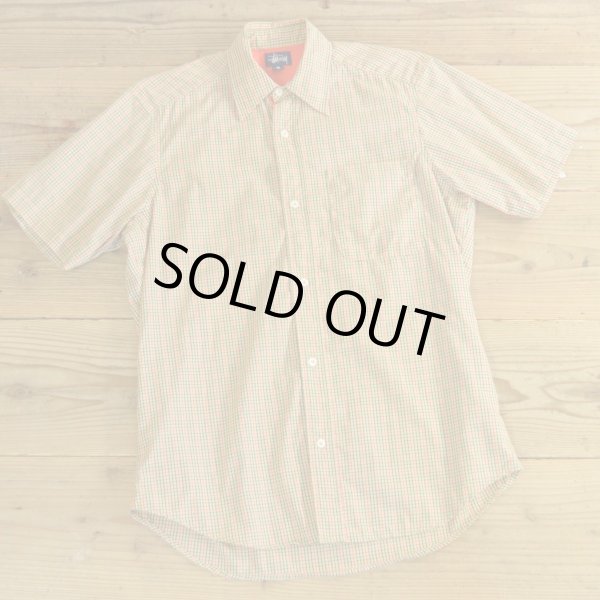 画像1: 90s STUSSY Check Half Shirts MADE IN USA 【Small】 (1)